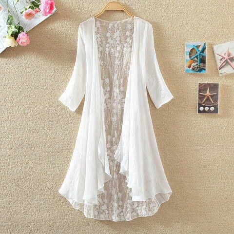 Embroidery Cardigan - Boho Holiday Beach 여름 카디건 여성