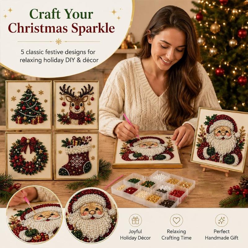1PC 5D DIY 벽 장식 크리스마스 산타클로스 진주 - Embroidery Xmas Kits 리뷰 및 가격