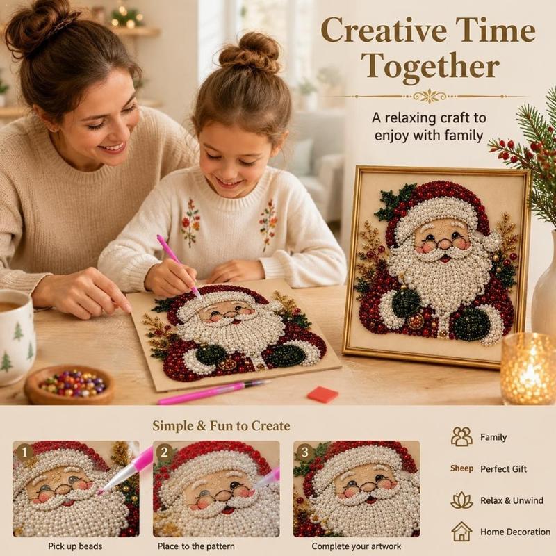 1PC 5D DIY 벽 장식 크리스마스 산타클로스 진주 - Embroidery Xmas Kits 리뷰 및 가격