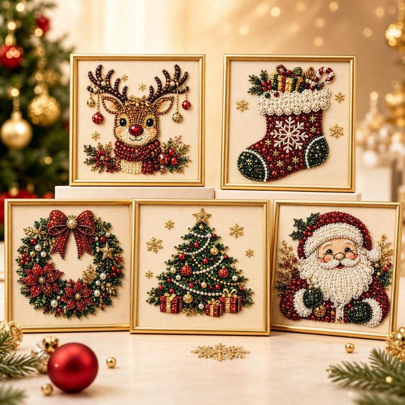 1PC 5D DIY 벽 장식 크리스마스 산타클로스 진주 - Embroidery Xmas Kits 리뷰 및 가격