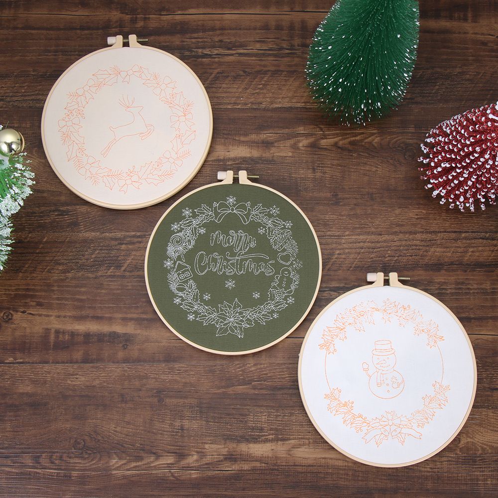예술 바느질 액세서리 바늘 스레드 바늘 펀치 자수 후프 - Embroidery Xmas Kits 리뷰 및 가격