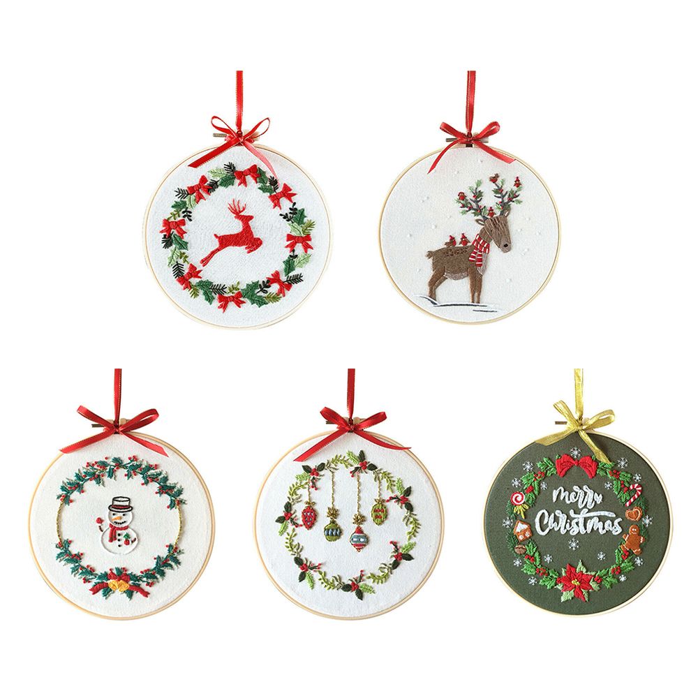 예술 바느질 액세서리 바늘 스레드 바늘 펀치 자수 후프 - Embroidery Xmas Kits 리뷰 및 가격