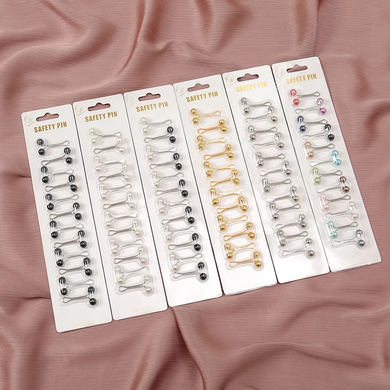 12 개/가방 이슬람 Hijab 핀 스카프 패션 여성  - Embroidery Eyebrow 리뷰 및 가격