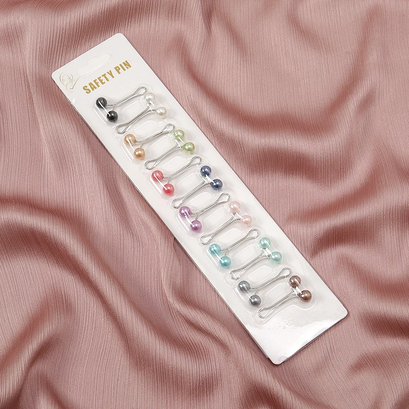 12 개/가방 이슬람 Hijab 핀 스카프 패션 여성  - Embroidery Eyebrow 리뷰 및 가격