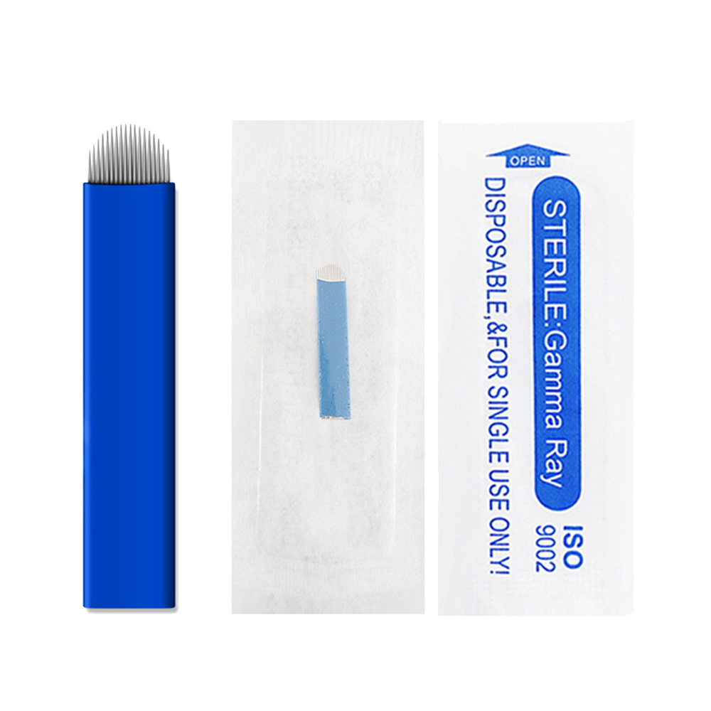 0.2mm 50/100PCS 블루 블레이드 문신 바늘  - Embroidery Eyebrow 리뷰 및 가격