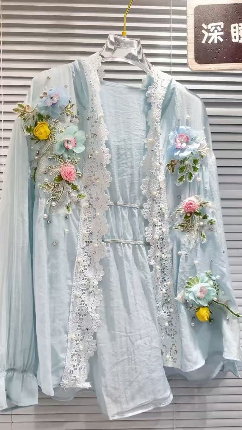 여성용 통기성 후드 자외선 차단 셔츠 블라우스, 긴팔  - Embroidery Cardigan 리뷰 및 가격