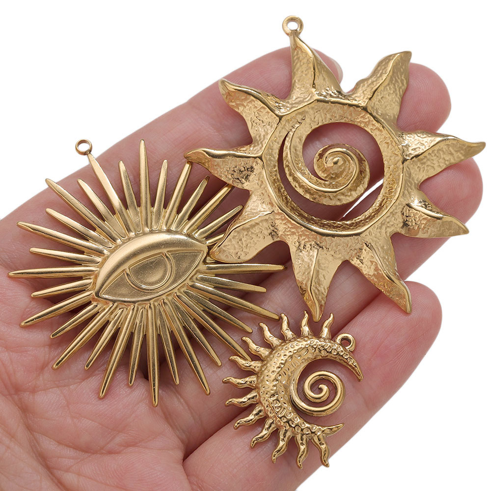 5개 PVD 골드 참 스테인리스 스틸 태양 참 빈티지  - Embroidery Gold 리뷰 및 가격