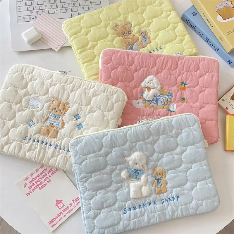 부드러운 구름 만화 자수 노트북 가방 13/14 인치  - Embroidery Journal Book 리뷰 및 가격