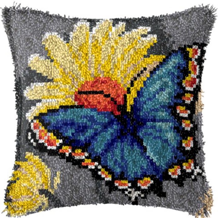 스미르나 플라워 래치 훅 키트 매트 쿠션 베개 DIY  - Printed Embroidery Kit 리뷰 및 가격