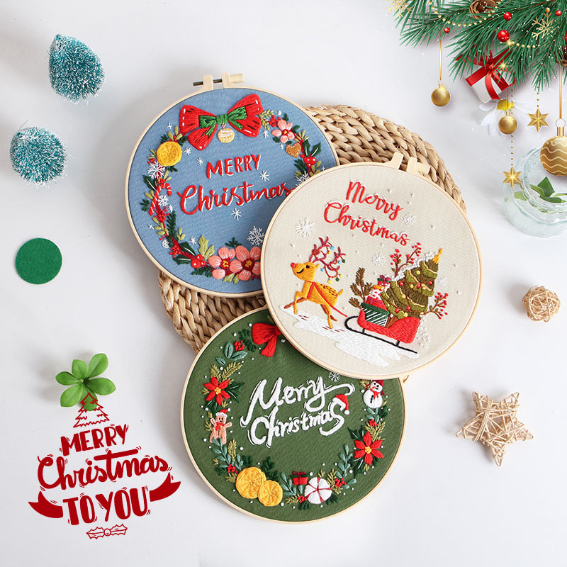 초보자용 메리 크리스마스 DIY 자수 키트, 눈사람 크 - Embroidery Xmas Kits 리뷰 및 가격