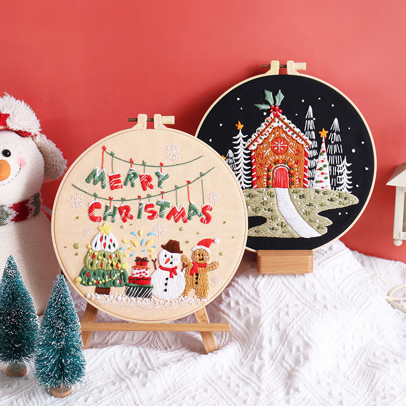 초보자용 메리 크리스마스 DIY 자수 키트, 눈사람 크 - Embroidery Xmas Kits 리뷰 및 가격