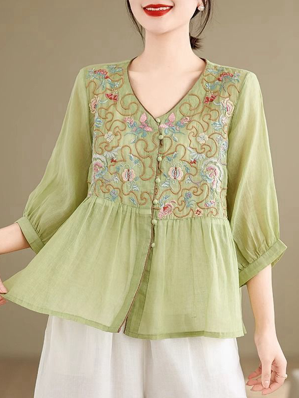 여름 신상 헤비 자수 여성 루즈핏 슬리밍 V넥 얇은 가 - Embroidery Cardigan 리뷰 및 가격