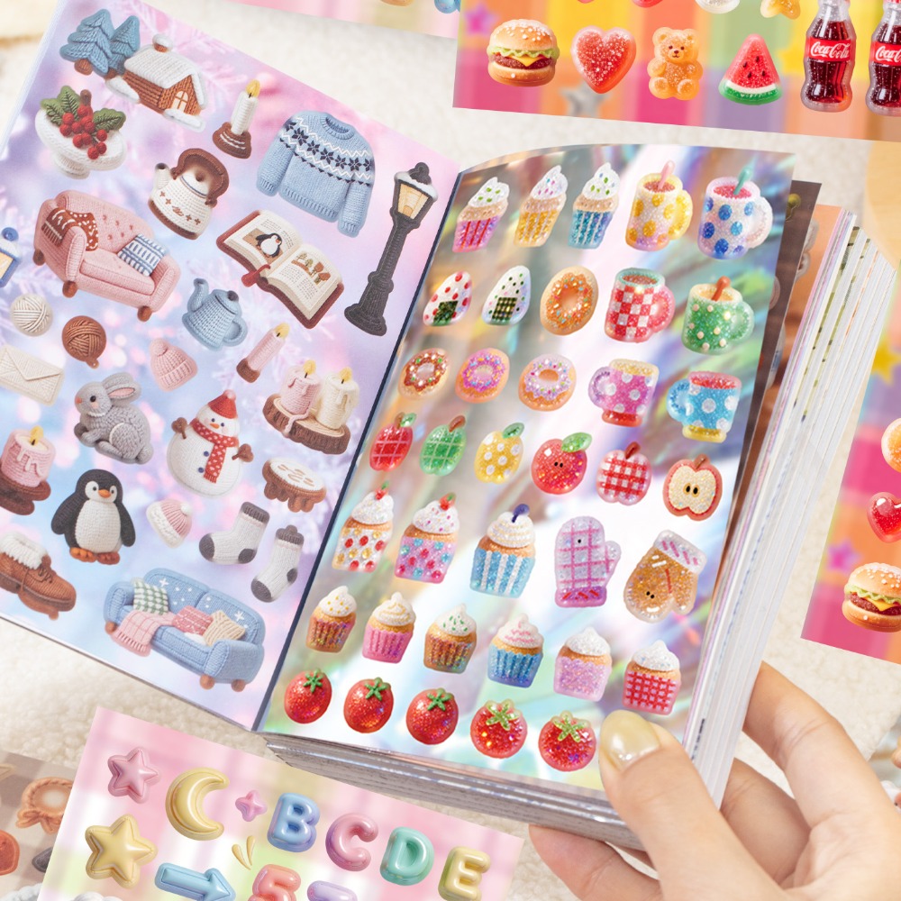 패브릭 질감 자수 만화 동물 스티커북 3D 플로럴 레이 - Embroidery Journal Book 리뷰 및 가격
