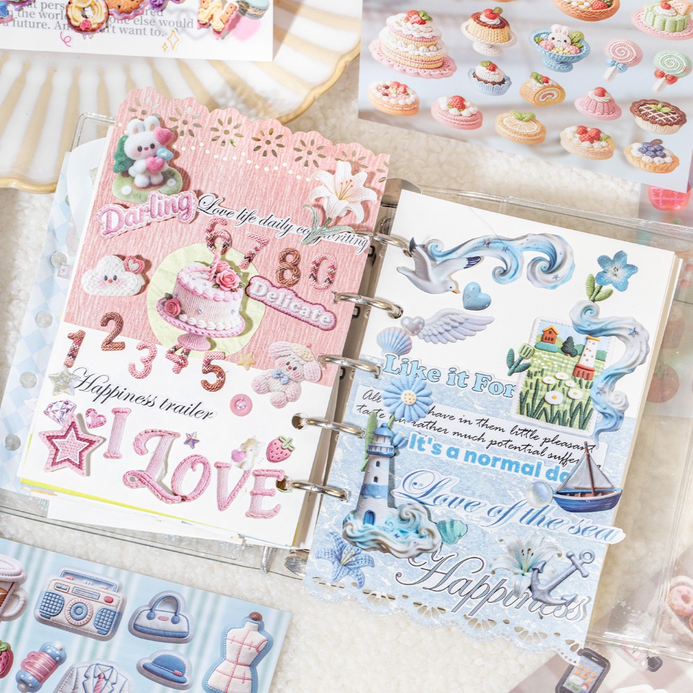 패브릭 질감 자수 만화 동물 스티커북 3D 플로럴 레이 - Embroidery Journal Book 리뷰 및 가격