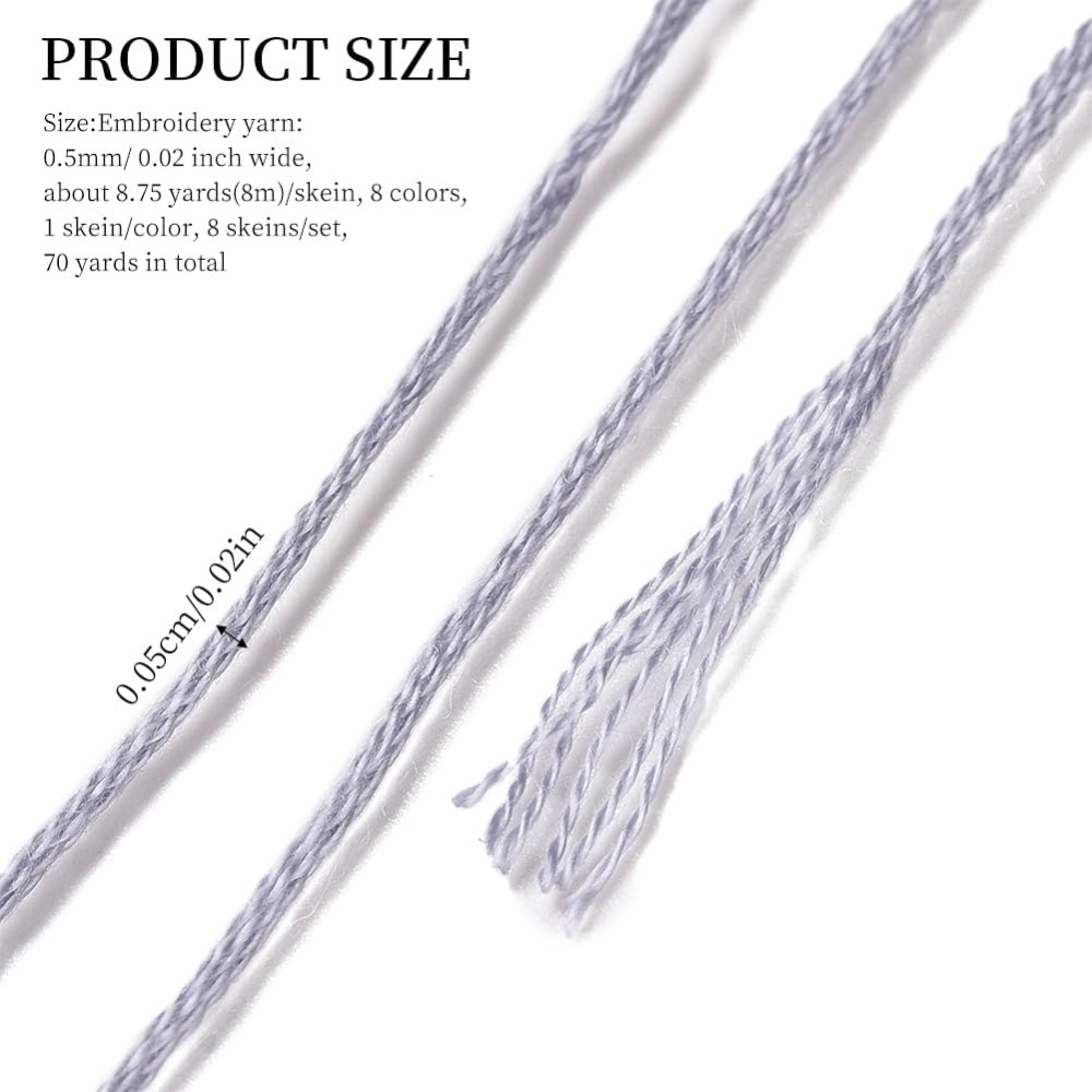 8 Skeins 70 야드 회색 우정 팔찌 문자열 자수 - Embroidery Stitches 리뷰 및 가격