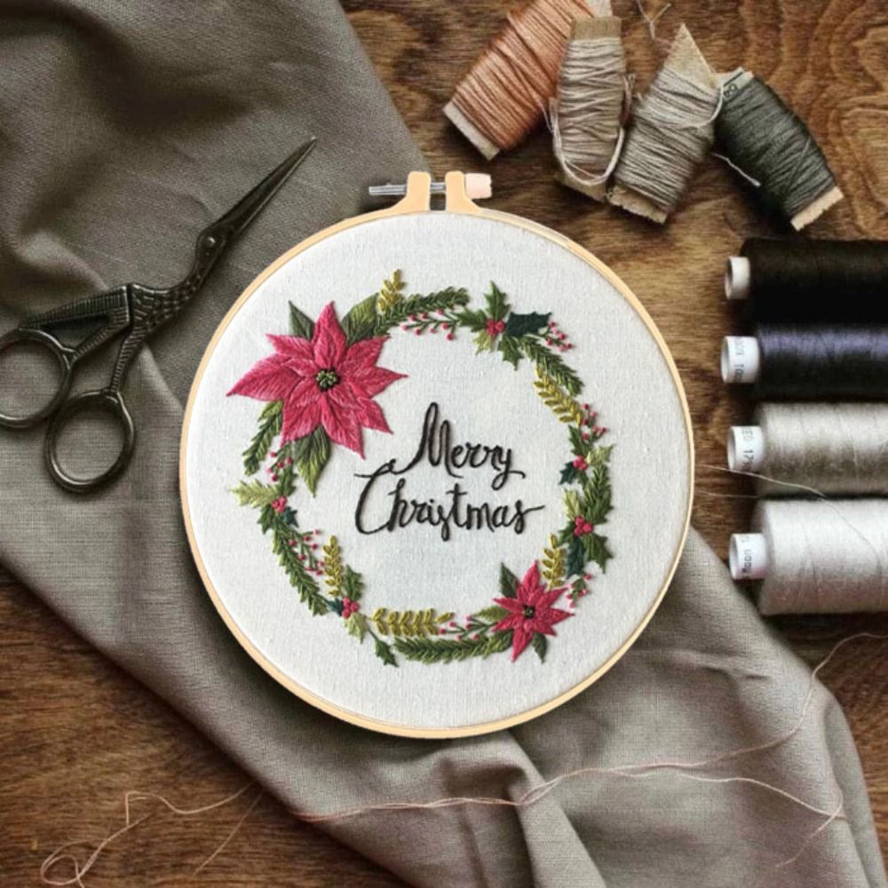 크리스마스 선물 DIY 크리스마스 자수 키트 꽃 화환  - Embroidery Xmas Kits 리뷰 및 가격