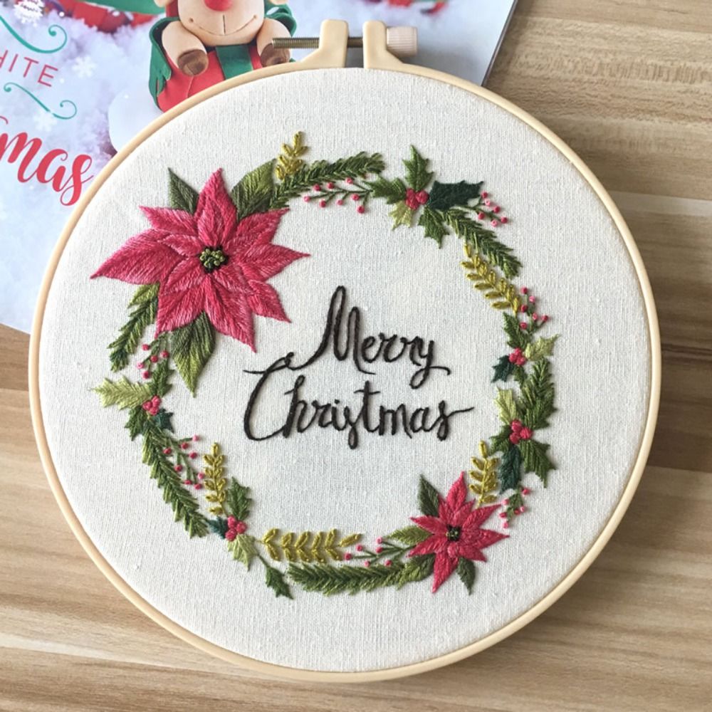 크리스마스 선물 DIY 크리스마스 자수 키트 꽃 화환  - Embroidery Xmas Kits 리뷰 및 가격