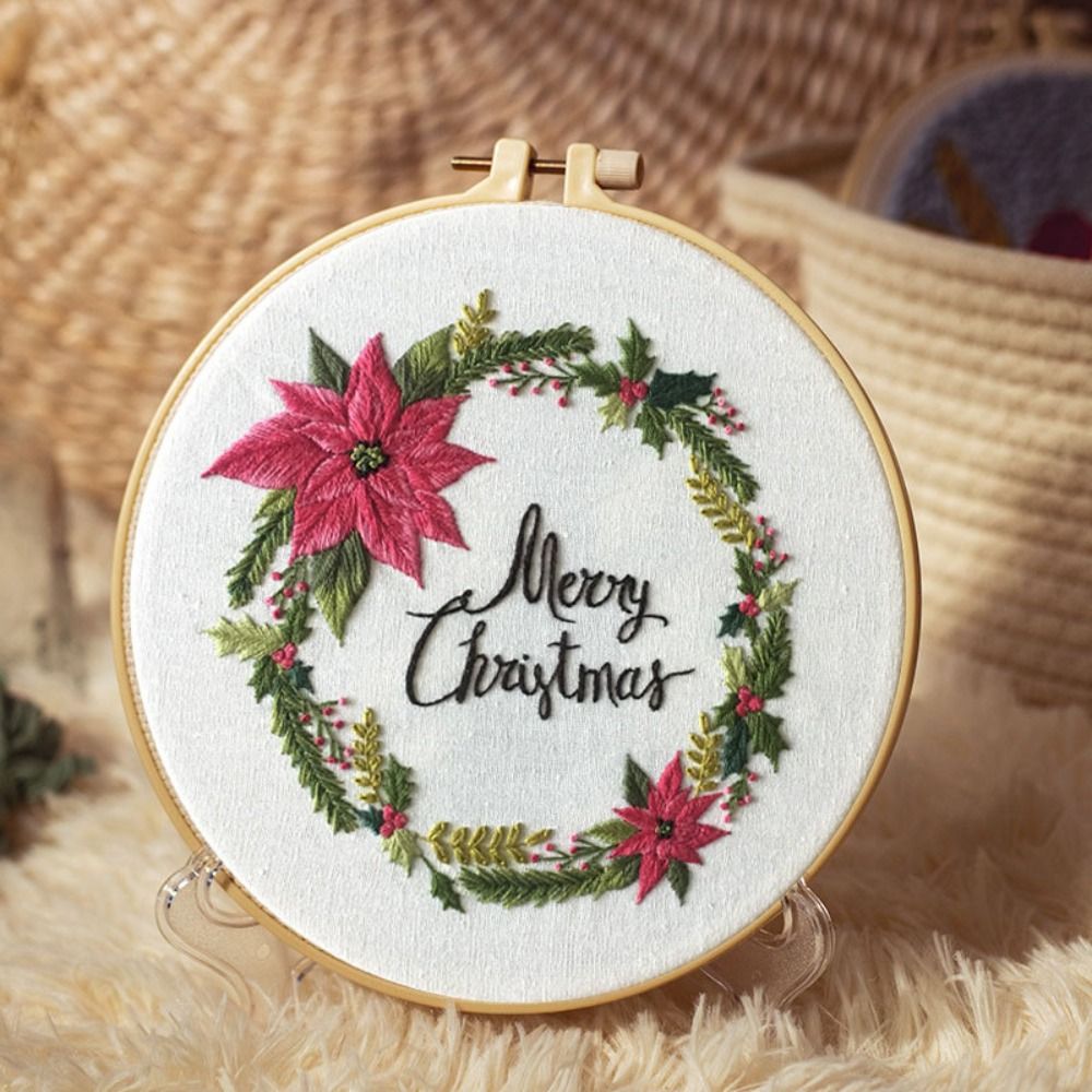 크리스마스 선물 DIY 크리스마스 자수 키트 꽃 화환  - Embroidery Xmas Kits 리뷰 및 가격
