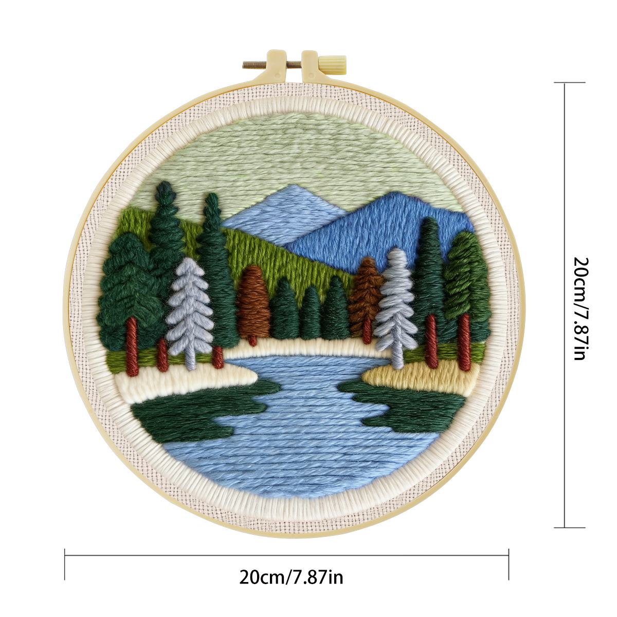 20X20CM/7.87인치 풍경 펀치 니들 자수 세트  - Printed Embroidery Kit 리뷰 및 가격