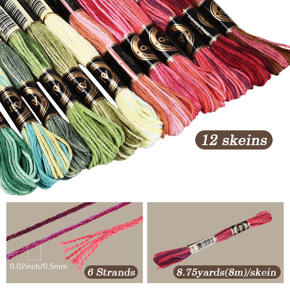 105야드 스티치 자수실 6합 다양한 색상의 우정실 폴 - Embroidery Stitches 리뷰 및 가격