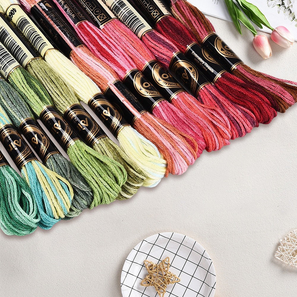 105야드 스티치 자수실 6합 다양한 색상의 우정실 폴 - Embroidery Stitches 리뷰 및 가격