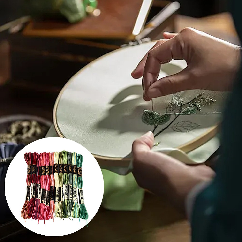 105야드 스티치 자수실 6합 다양한 색상의 우정실 폴 - Embroidery Stitches 리뷰 및 가격