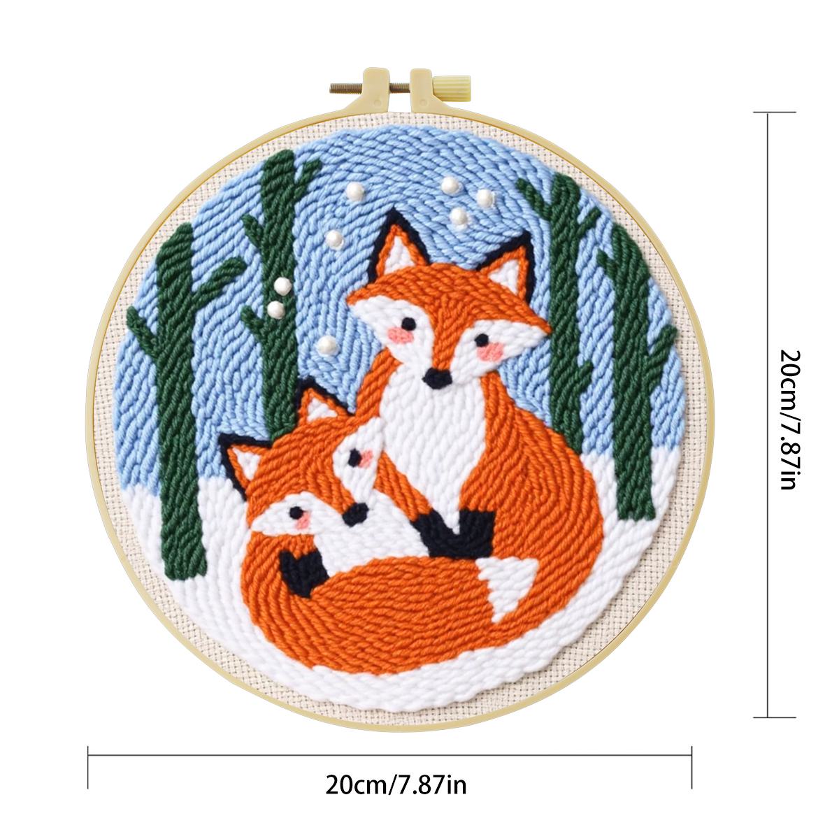 20X20CM/7.87인치 동물 - 여우 펀치 니들 자 - Printed Embroidery Kit 리뷰 및 가격
