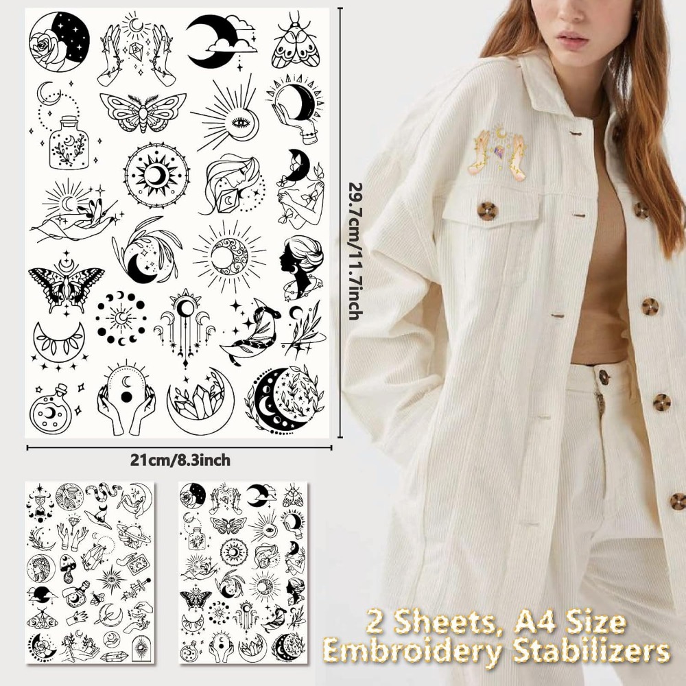 51Pcs Boho Moon Sun 수용성 자수 안정제 - Embroidery Stitches 리뷰 및 가격